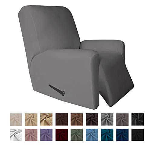 Easy-Going 4 Pieces Microfiber Stretch Recliner Slipcover – Spandex Soft Fitted Sofa Couch