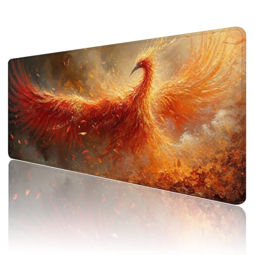 Tapis de souris XXL bords cousus protège-bureau imperméable rouge PC
