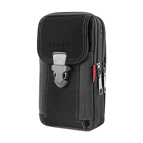 AVCXEC Bolsa Grande para Smartphone, Funda Movil Cinturon, Funda de Nailon para Teléfono Celular con Cremallera, Bolsillo de Cintura para Hombre para Senderismo, Camping, Escalada, Barbacoa, 6,5 Cover