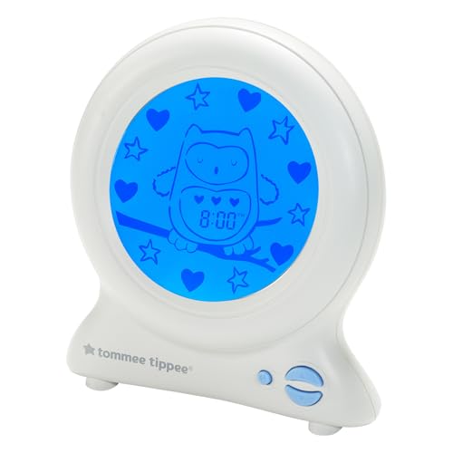 Tommee Tippee Groclock Sleep Trainer Clock Alarm Clock and Nightlight for Young Children USB-Powered White 499055