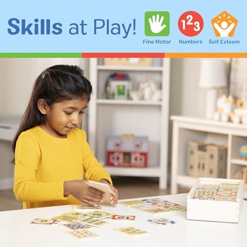 Image of Melissa & Doug Self-Correcting Number Puzzles (Developmental Toys, Wooden Storage Box, Matching & Counting Skill Development, 40 Pieces, 12.75 inch H x 5.75 inch W x 2.75 inch L)