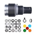 Bowens Mount Spotlight, konisches optisches Snoot-Set, Fotostudio-Beleuchtung, Projektor-Zubehör mit 20 Gobos und 5 Farbfiltern für Aputure Amaran 100DS/XS 200XS/DS 300C/DII/X 60D/XS Godox SL60 AD600