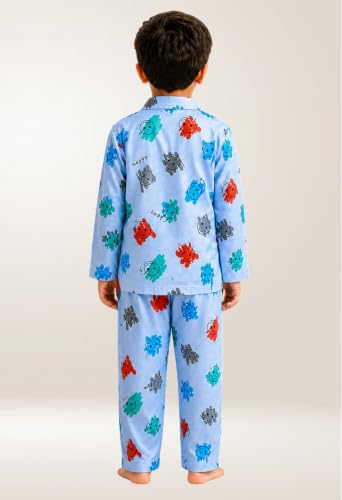 Image of 3BROS Kid's Pure Cotton Full Sleeves Night Suit /Dress for Boys /Girls Full Pajama & Top Sleep Suit Combo Set