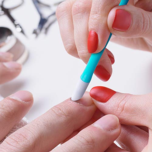 BQTQ 75 Pieces Rubber Nail Cuticle Pusher Plastic Handle Nail Cleaner Rubber Tipped Cuticle Pusher Colored Nail Art Tool for Men and Women, 15 Colors - Thumbnail 3