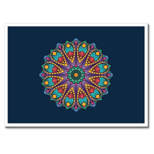 Poster mandala du Maroc avec cadre noir 70x50 cm décoration murale salon salon élégant