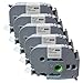 NEOUZA 5PK Great Quality Compatible For Brother P-Touch Laminated Tze Tz Label Tape Cartridge 12mmx8m (TZe-231 Black on White)