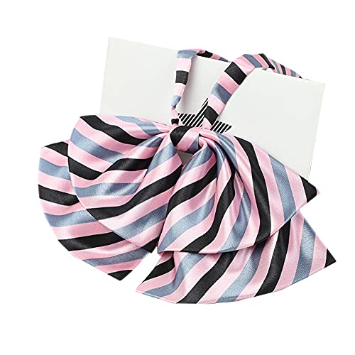 JKQBUX Elegante pajarita para mujer, corbatas preatadas, con lazo, a rayas, ajustable, casual, uniforme, blusa, corbatas para el cuello, T6, 19W*10L