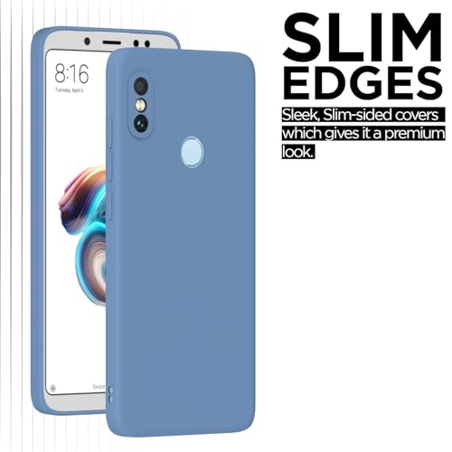 Image of Outlouders Back Cover for Redmi Note 5 Pro | Camera Protection | Durable Soft Matte Silicone Bumper Case (Aqua Blue)