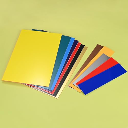 Image of M METERXITY 12-Pack Double Color Laser Engraving Blanks 7x11 Inch,1.3mm Thick ABS Plastic Sheet Engraved Material for Name Plate /Yard Signs /Laser Cutting /DIY Carving /Craft[Red /Black]