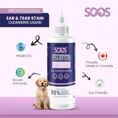 Image of SOOS Pet Natural Ear and Eye Stain Cleansing Liquid for Dog & Cat - Cleaning Your Pets Ears and Eyes - 120ml
