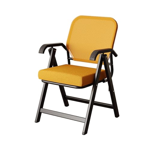 Taburete Plegable Cocina con Respaldo Ahorra Espacio Silla Plegable Acolchada Oficina Soporta hasta 150kg para Exterior, Jardín o Terraza(Orange)