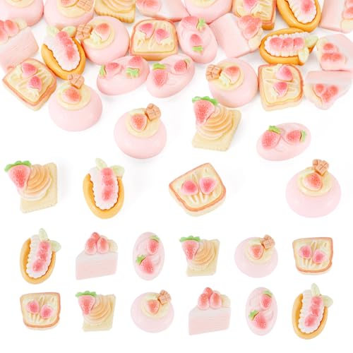 Mini accessoires miniatures en résine de 17-23 mm pour cuisine de maison de poupée - Lot de 30