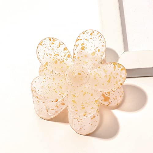 TODEROY 6 PCS Big Hair Claw Clips Matte Flower Hair Clips Non-Slip Cute Hair Catch Barrettes Plastic Jaw Clamps for Thin Thick Hair Hair Acrylic Accessories for Women Girls 6 Colors