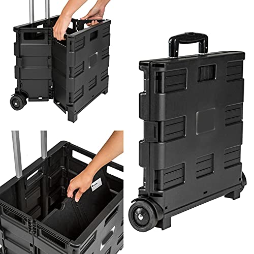 Einkaufstrolley Transportwagen klappbar Werkzeugkoffer Koffer Plattformwagen Transportbox Einkaufskorb – Bild 3