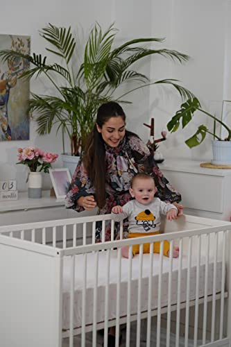 Baebae Goods Premium Crib Sheets For Baby Girls, 4 Pack, Soft And Breathable Jersey Knit Fitted Sheet Set, Pink And White, Cute Girls Nursery Mattress Bedding, Universal Fit #TOP4