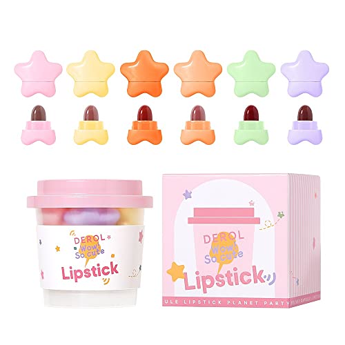 Mini Capsule Pill Lipstick Set 6 Colors, Matte Velvety Lipstick Waterproof Long Lasting, Mini Capsules Lipstick for Women and Girl Lip Beauty Cosmetics Makeup (Color : B)