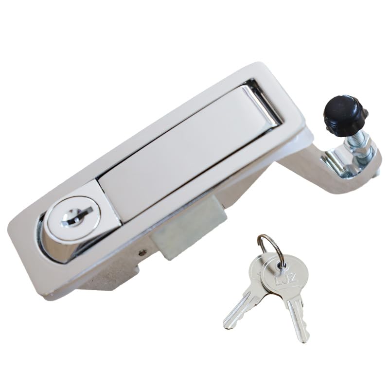 Image of 6PCS Compression Latch Lock Trigger Latch Lock Adjustable Lever Hand Operated Push Button Actuation Compression Latches Flush Mount (Silver-with Keys)