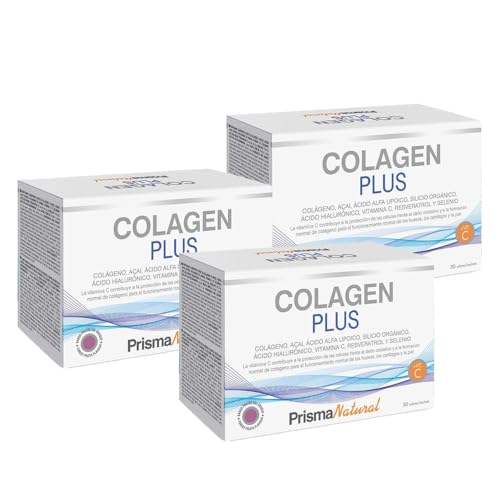 Prisma Natural Plus Anti-aging Stick Colágeno (Pack 3-90 sobres) Colageno hidrolizado, Resveratrol, Acido hialuronico, Vitamina C, Acai, Acido alfalipoico, silicio organico... Antiedad, pelo y uñas
