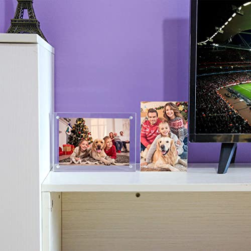 Niubee Acrylic Picture Frame 5X7, 20% Thicker Block Clear Double Sided Photo Display With Gift Box Package #TOP4