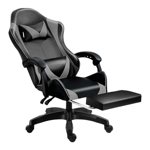 Mi Ko Mi Ka Silla Gaming para Escritorio, Oficina y Juegos Online Giratoria. Silla Cómoda de Altura Ajustable para Gaming ergonómica, de Piel sintética (SILLA-GAMING-813F-NEGRO-GJ)