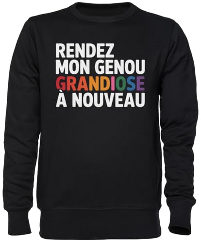 Sweat-shirt noir unisexe avec message original pull en jersey homme et femme