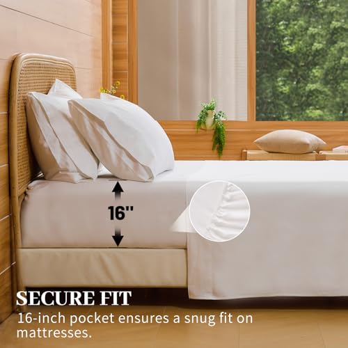 Image of Bedlifes 1000TC Egyptian Cotton King Sheets, 4Pcs, 16 inch Deep Pocket
