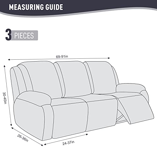 Kincam Recliner Covers, Stretch Reclining Chair Covers, Recliner Sofa Slipcovers Stripe Jacquard Recliner Couch Covers Furniture Protector Covers For Pet Kid thumb #5
