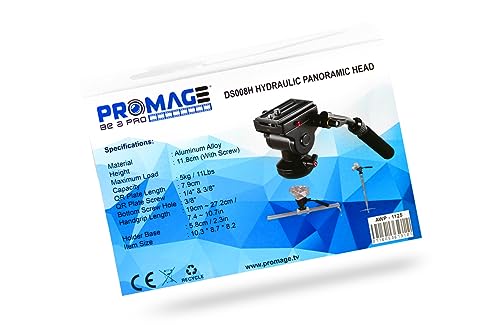 Promage Ds008H Video Camera Tripod Action Fluid Drag Pan Head Hydraulic Panoramic Photographic Head