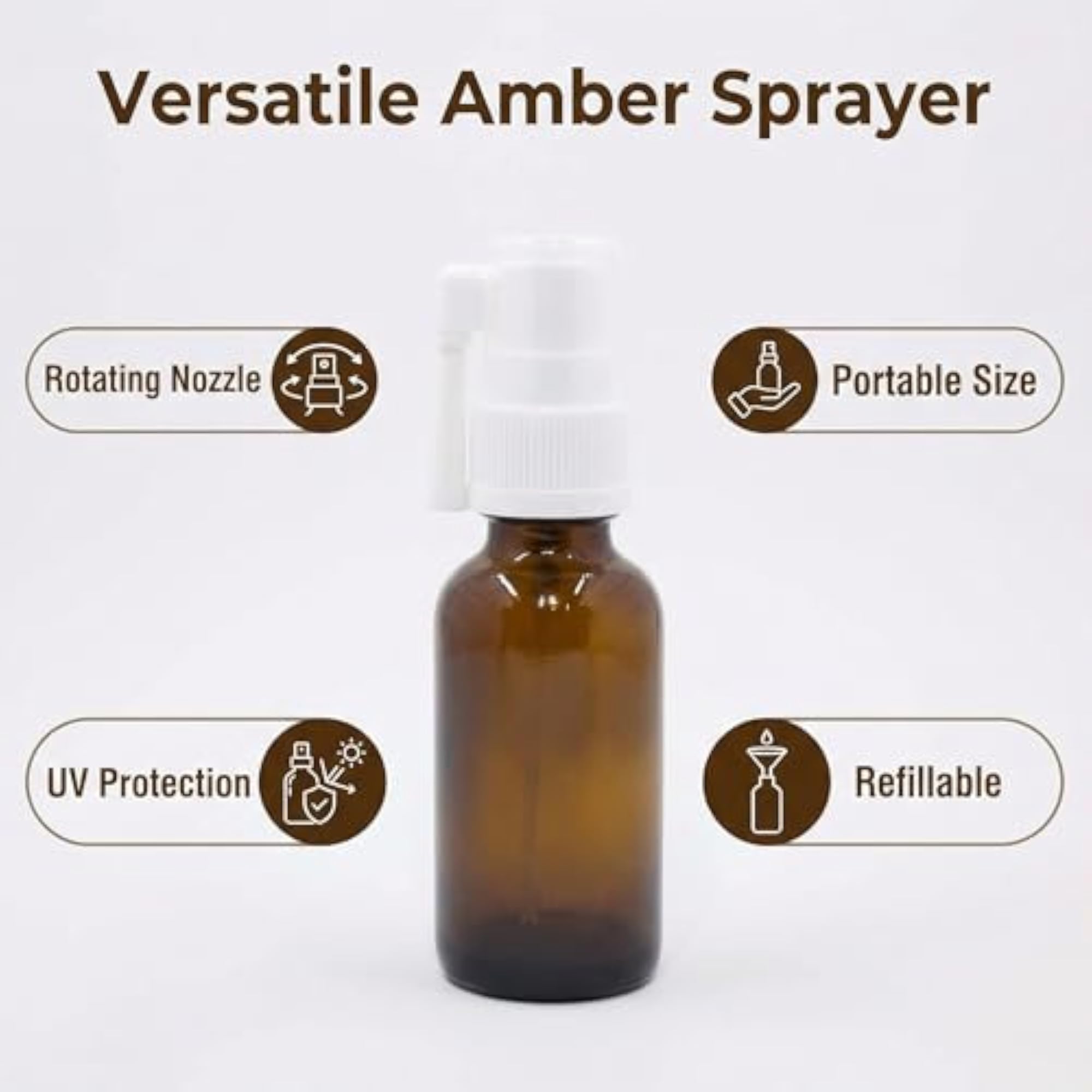 10ML Brown Glass Empty Spray Bottles, 4PCS