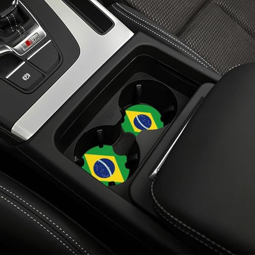 Car coasters para portavasos con bandera brasileña 2 unidades miniatura 5