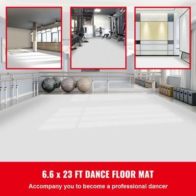 Happybuy Dance Floor, 6.6x23ft Reversible PVC Vinyl Dance Floor Roll, 0.06in Thick, Black/White, Portable Non-Slip Dance Flooring for Ballet, Jazz, Pop, Lyrical Dance Styles