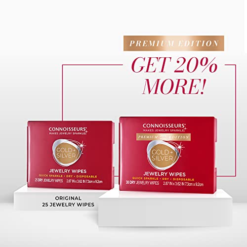 Connoisseurs Compact Jewelry Wipes - No Rinse Gold And Silver Jewelry Cleaner, Polish And Remove Tarnish To Restore Brilliance #TOP3