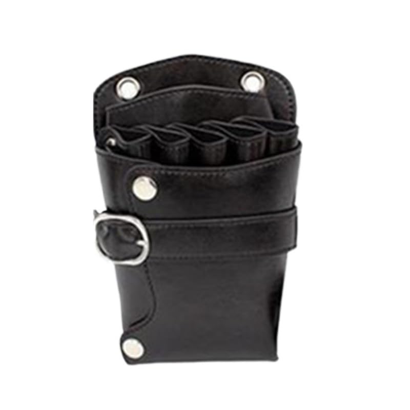Borsa Parrucchiere Borsa for Forbici for Capelli in Pelle PU, Borsa for Parrucchiere, con Clip for Rivetti, Cintura a Tracolla Borsa da Barbiere(Noir)