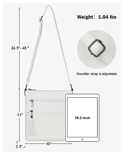 Image of MASINTOR Crossbody Purses for Women, Multi Pocket Casual Crossbody Bag, Adjustable Strap Shoulder Bag with Tassel