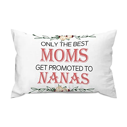 Hhhyyyjuuk Only The Best Moms Get Promoted to Nanas Lumbar Throw Pillow Cover Christmas Pregnancy Announcement Decorative Rectangular Cushion Case for Couch/Bedroom/Car 20x30 inch Set of 2
