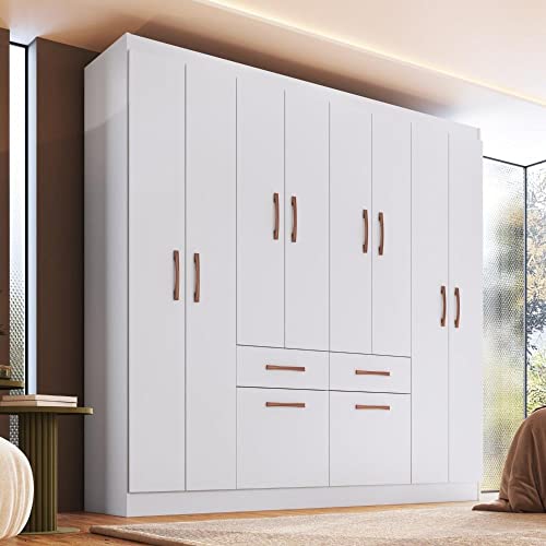 Guarda Roupa Casal 8 Portas 2 Gavetas 2 Basculante Catalunha Móveis Doripel Branco