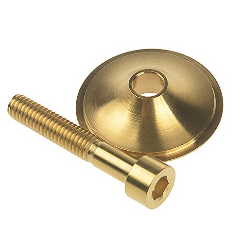 Yaruijia Bike Titan CNC Headset Top Cap und Titan Bolt 1 Set, Gold Cover
