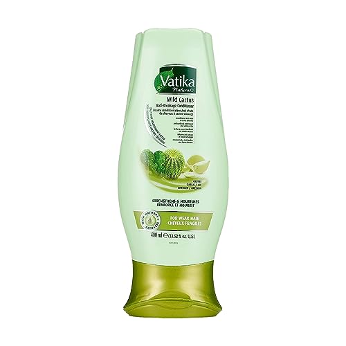 Dabur Vatika Naturals Conditioner, Natural Moisturizing Hair Conditioner for Women w/All Hair Types - Long, Curly, Dry, or Color-Treated Hair - Scalp Hydrating Moisturizer (400ml Bottle, Wild Cactus)