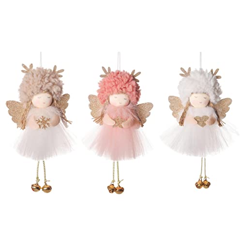 Fzbnsrko 3Pcs Angel Doll Pendant Tree Hanging Ornaments,Christmas Angels Ornament Plush Angel Doll Pendant For Christmas Party New Year,Party,Wedding,Valentine's Day Decoration(Random Color) #TOP5