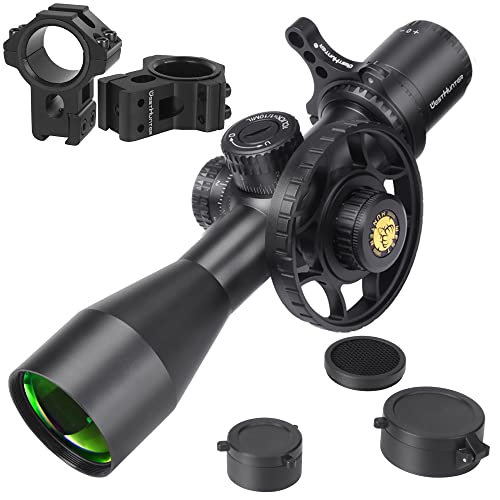 WestHunter Optics WHT 3-12X44 SFIR FFP Compact Riflescope, 1/10 MIL First Focal Plane Red Illumination Etched Glass Reticle, 30mm Tube Tactical Precision Shooting Scopes, with Dovetail Rings