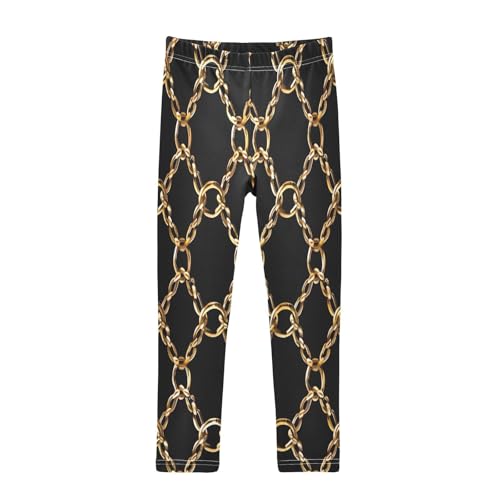 Toddler Girls Leggings Printed Yoga Pants Leggings Golden Chains for Kids