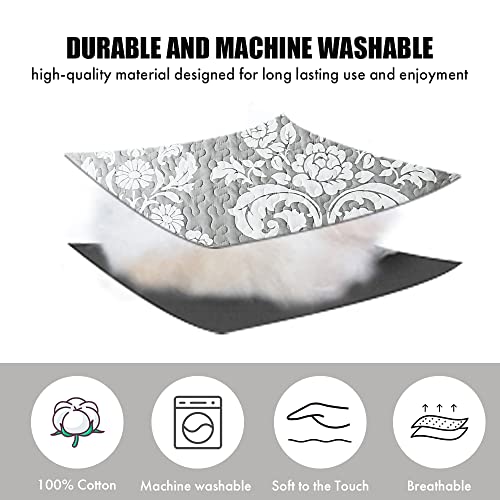 Bcottond King Quilt Set Grey Cotton - King Size Quilt,Grey Paisley King Quilt Set,Farmhouse Lightweight Reversible Quilt King Size Quilt Set For All Season,Queen/King Bed,3-Piece… #TOP4