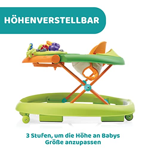 Chicco Laufgerät Walky Talky mit Elektronischem 3D-Spielcenter Dschungel, Green Wave