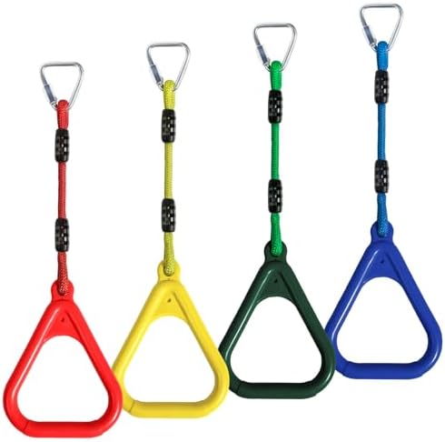 Vdealen Kinder Klettern Ringe Schaukel Outdoor Multifunktions Turnringe, Multifunktions Trapeze Schaukel für Innen- und Außenbereiche geeignet, kann 120 kg tragen(4er Stück)
