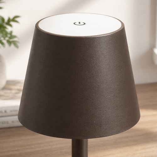 Image of Yogaret Cordless Table lamp Brown 2pack for Restaurant Home Dinner Dining Kitchen Outdoor Patio,Waterproof & Portable