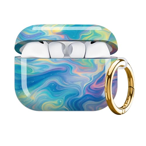 AirPod Pro 3�p�n�[�h�ی�P�[�X �ϏՌ��� ��v�ȃV�F�� �L�[�`�F�[���t�� �L���[�g�ŃX�^�C���b�V���ȃf�U�C�� (�Q�����F�̒��ۉ�)