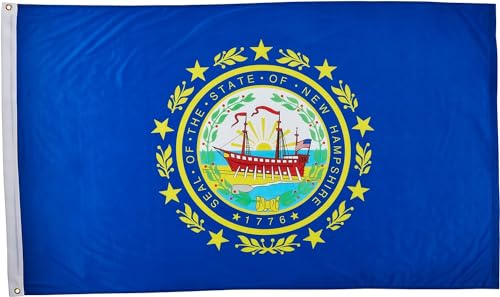 AZ FLAG, New Hampshire Flag, 3x5 Ft, 100D Polyester Us State Of New Hampshire Banner with Two Metal Grommets, Fade Resistant