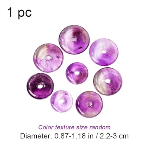 Breloques donut améthyste violette naturelle, perles de qualité supérieure - 6