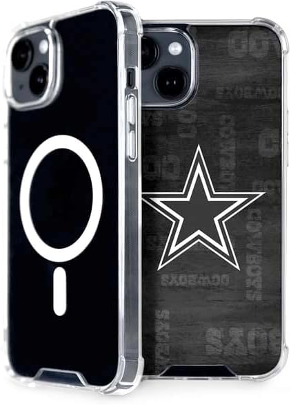 Skinit Phone Case Compatible with MagSafe iPhone 13 - Officially Licensed NFL Dallas Cowboys Black & White Design