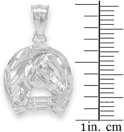 .925 Sterling Silver Good Luck Horseshoe Charm Horse Head Pendant Necklace with Rolo Chain and Pendant only - Image 3
